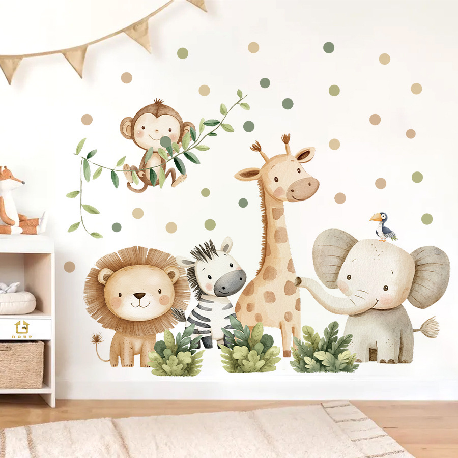 Baby Nursery Girl Room - Boho Forest Animals Wall Stickers for