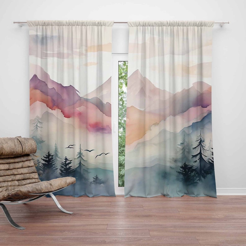 Baby Nursery Office - Mountain Forest Nursery Curtain Kids Bedroom