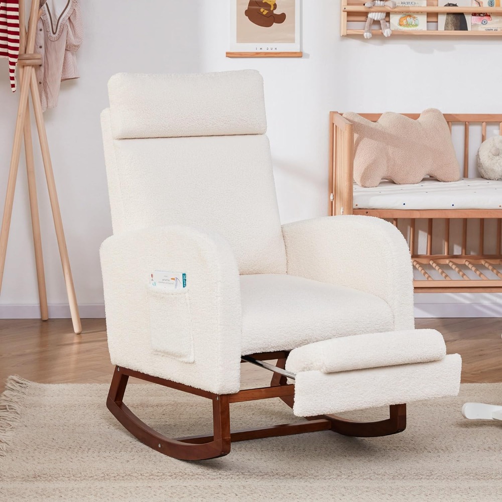 Baby Nursery Nurse - Rocking Chair Nursery Chair with High