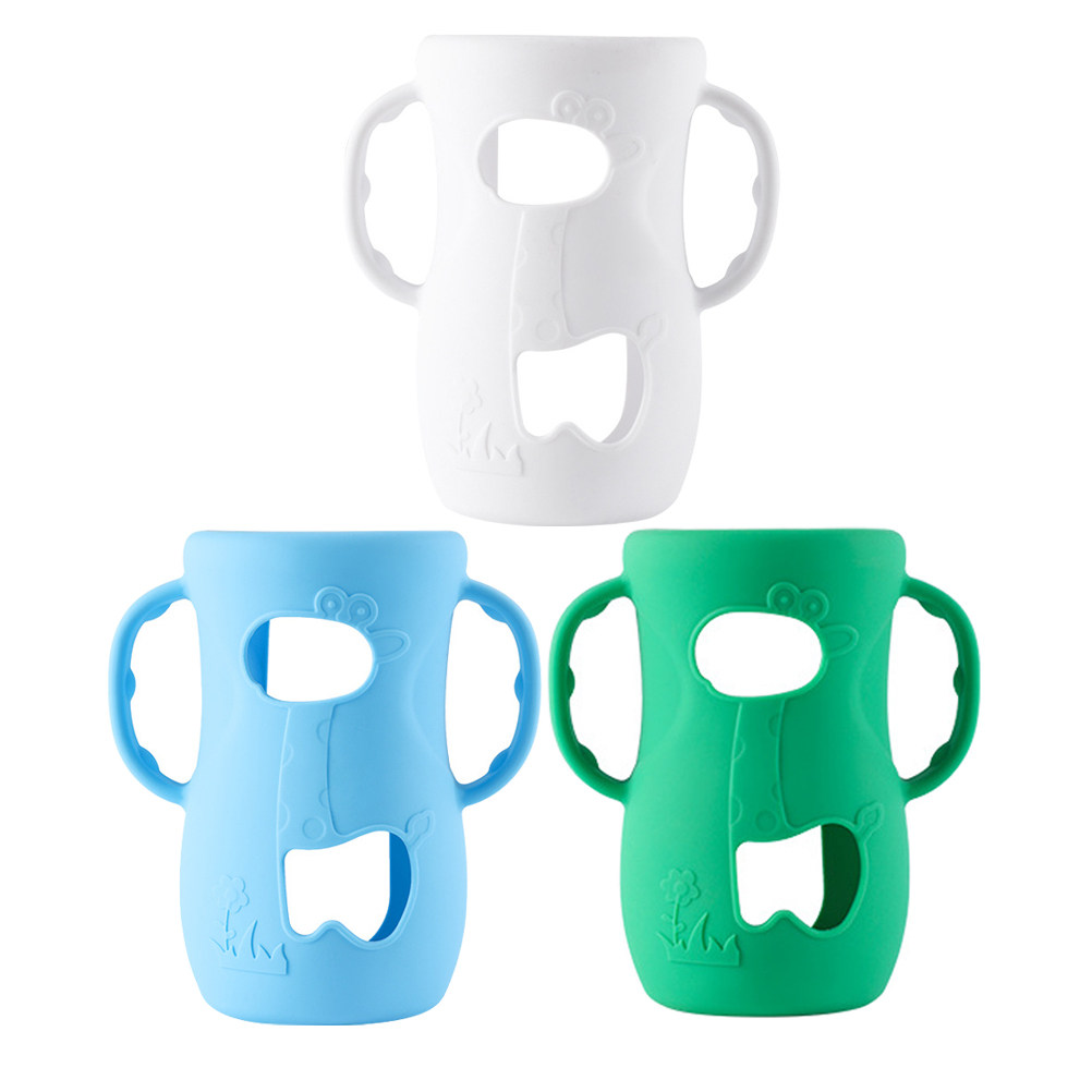 Baby Nursery Nurse - 3Pcs Silicone Baby Bottle Sleeve Cover