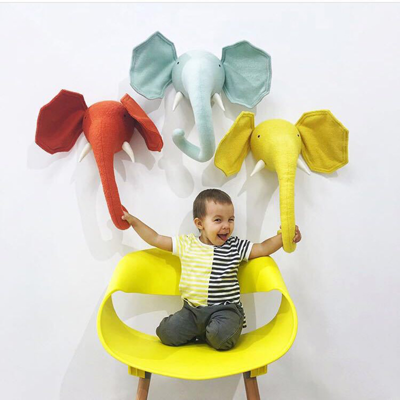 Baby Nursery Hanging Decor - New Animal Head Giraffe Elephant Children'S