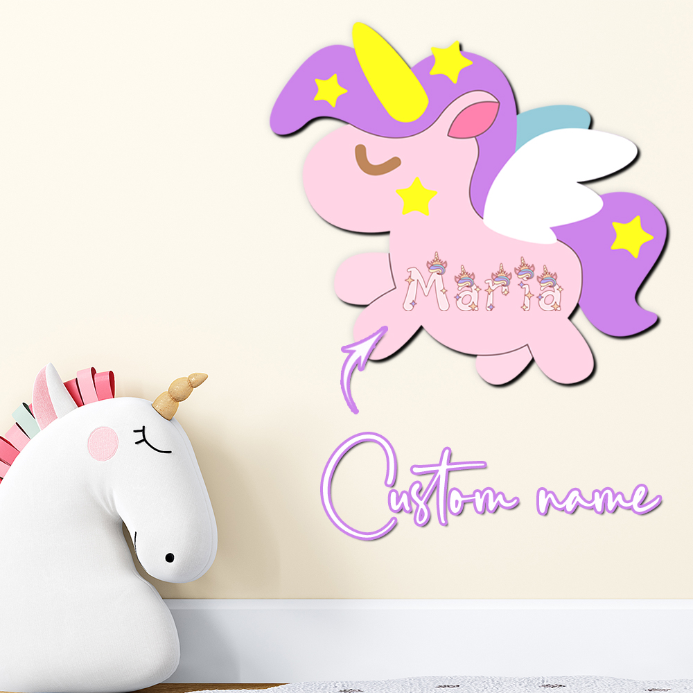 Custom Unicorn Wooden Name Sig - Baby Nursery Decor Girl 评论和价格