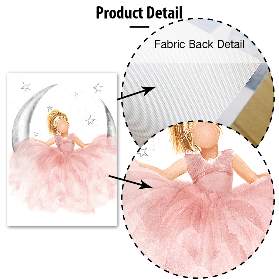 Pink Angel Girl Sun Moon Cloud - Baby Nursery Decor Girl 评论和价格