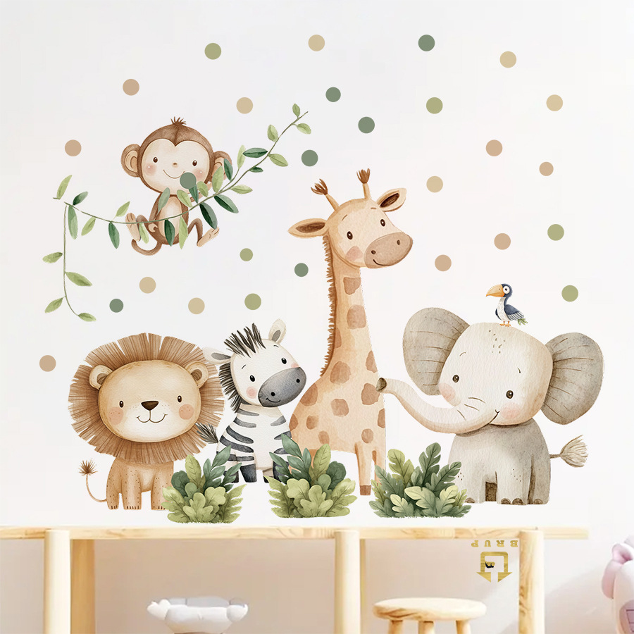 Boho Forest Animals Wall Stick - Baby Nursery Girl Room 评论和价格