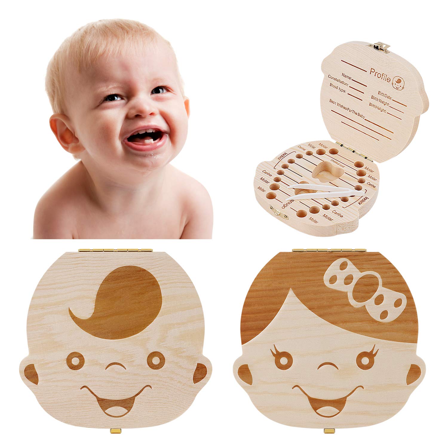 1PCS New Design Pine Wooden Ba - Baby Keepsake Box 评论和价格