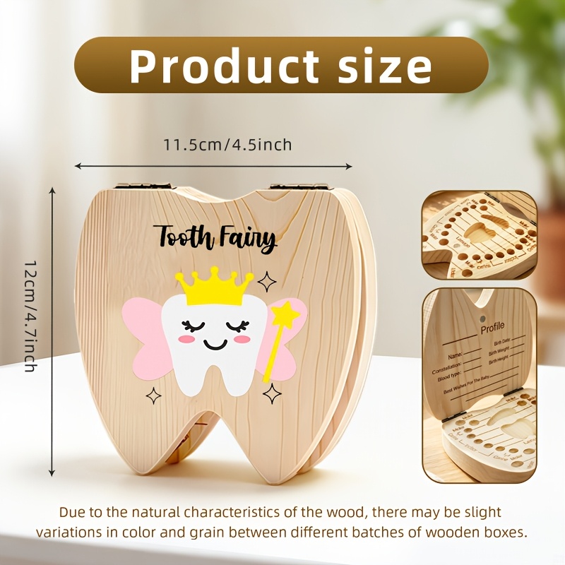 2D Wooden Tooth Fairy Keepsake - Baby Keepsake Box 评论和价格