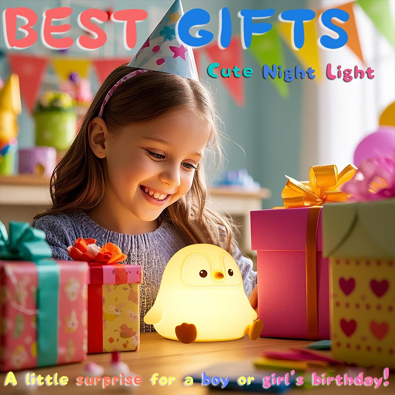 Cute Penguin Night Light Silic - Baby Nursery Table Lamp 评论和价格