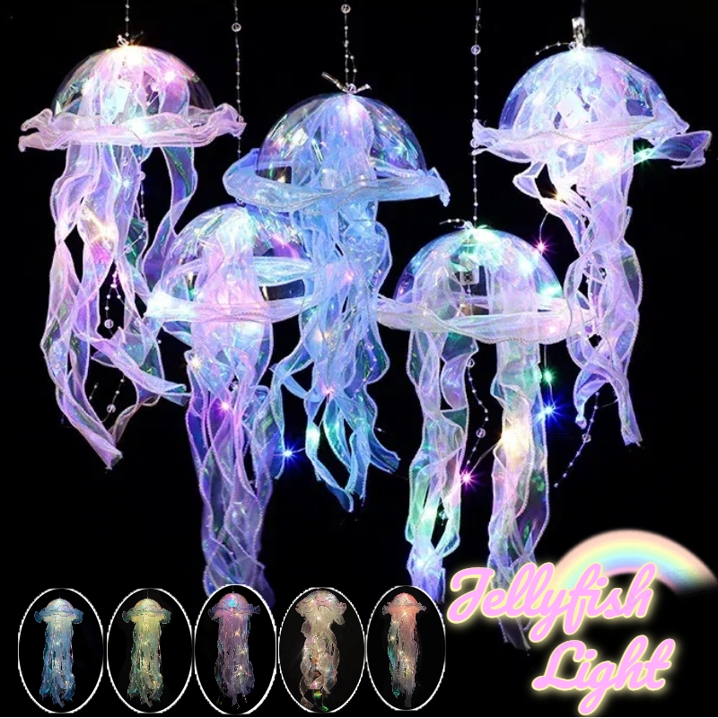 Gradient Jellyfish LED Night L - Baby Nursery Decor Girl 评论和价格
