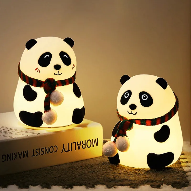 Cute Panda Night Light Silicon - Baby Nursery Table Lamp 评论和价格