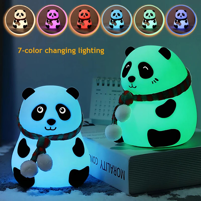 Cute Panda Night Light Silicon - Baby Nursery Table Lamp 评论和价格