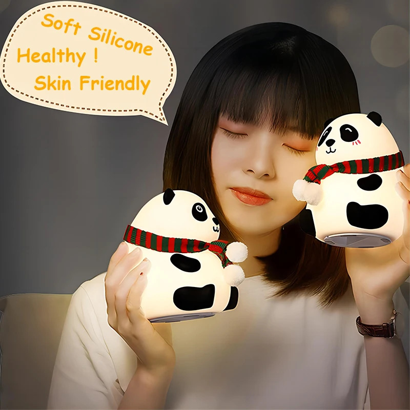 Cute Panda Night Light Silicon - Baby Nursery Table Lamp 评论和价格