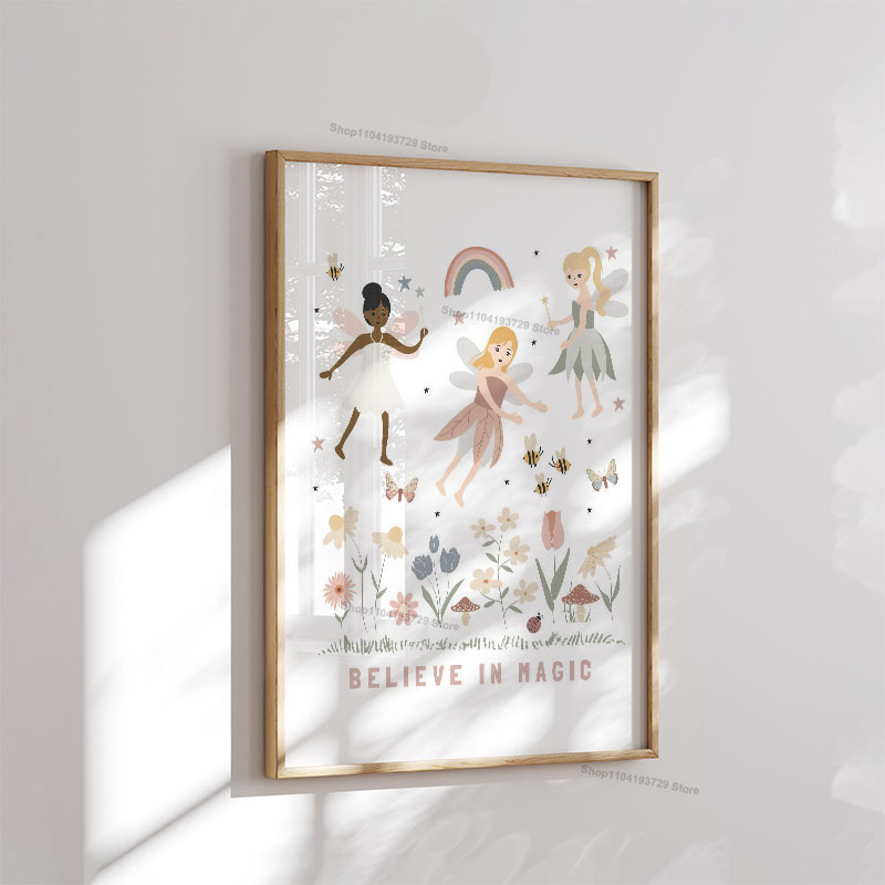 Cartoon Girl Princess Unicorn  - Baby Nursery Decor Girl 评论和价格