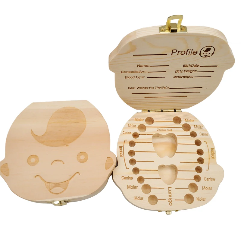 Baby Tooth Box Wooden Kids Mil - Baby Keepsake Box 评论和价格