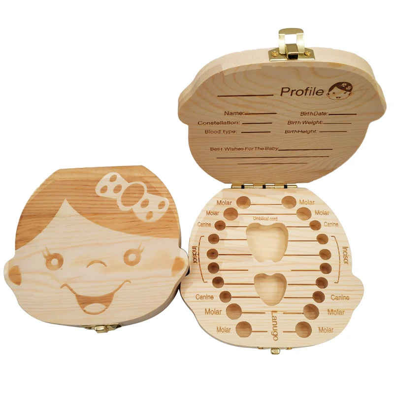 Baby Tooth Box Wooden Kids Mil - Baby Keepsake Box 评论和价格