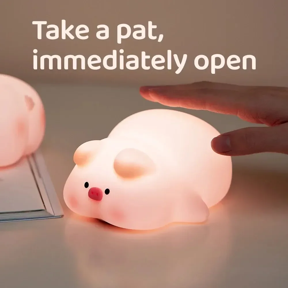 Piggy Bunny Night Light Led Ta - Baby Nursery Table Lamp 评论和价格