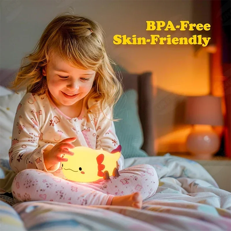 Cute Axolotl Night Light Silic - Baby Nursery Table Lamp 评论和价格