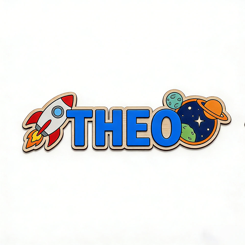 Personalized Space Rocket Name - Baby Nursery In 评论和价格