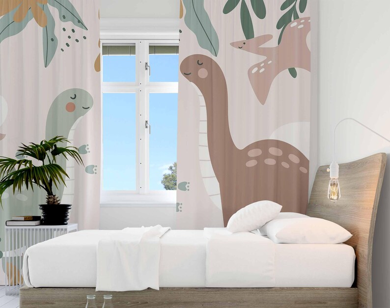 Dinosaur Nursery Curtains Dino - Baby Nursery Office 评论和价格