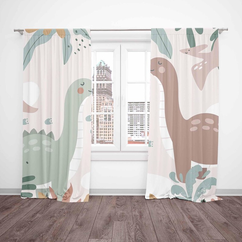 Dinosaur Nursery Curtains Dino - Baby Nursery Office 评论和价格