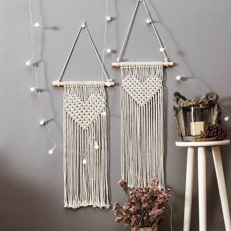 Heart Wooden Stick Bohemian Ch - Baby Nursery Hanging Decor 评论和价格