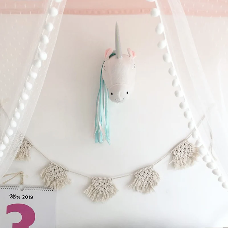 Unicorn Plush Animal Head Wall - Baby Nursery Decor Girl 评论和价格