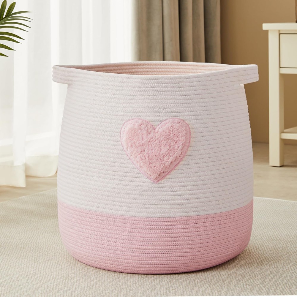 Pink Laundry Basket Hamper for - Baby Nursery Girl Room 评论和价格