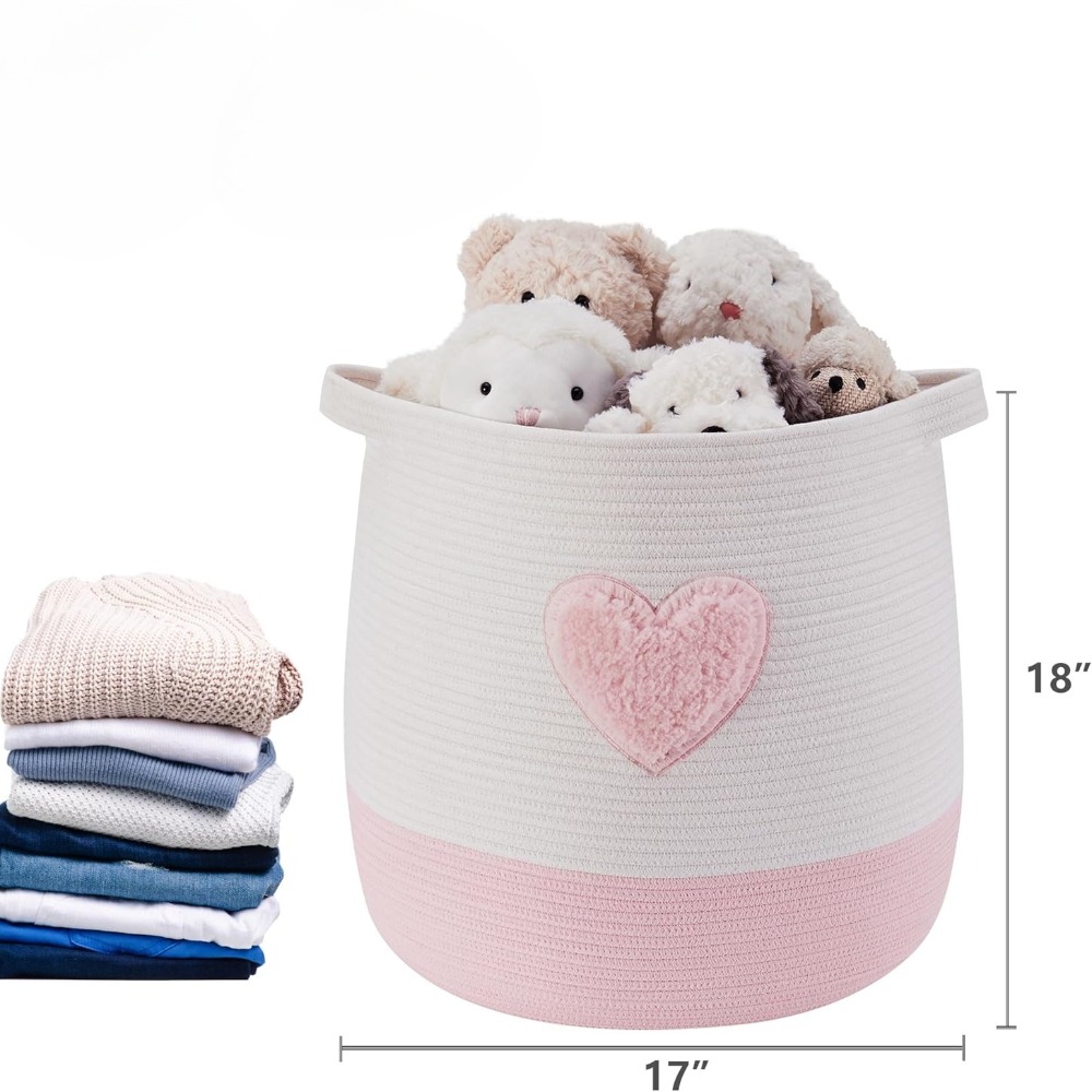 Pink Laundry Basket Hamper for - Baby Nursery Girl Room 评论和价格