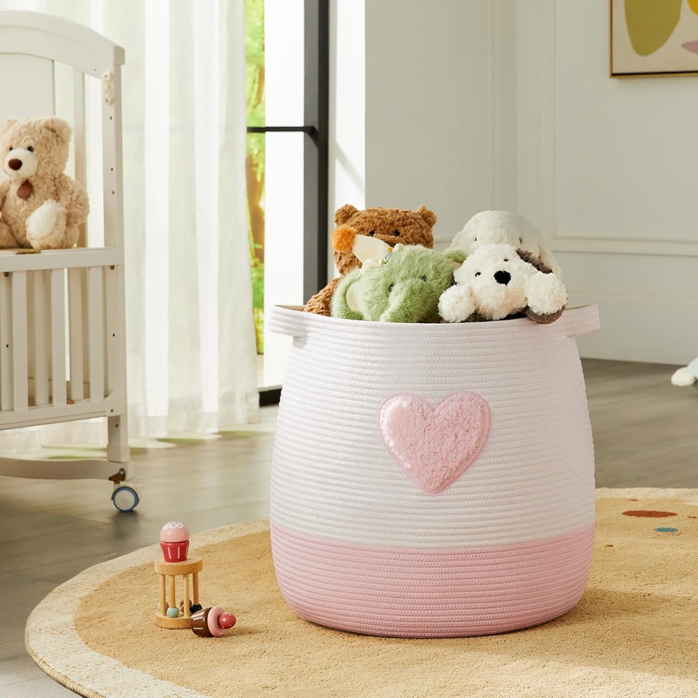 Pink Laundry Basket Hamper for - Baby Nursery Girl Room 评论和价格