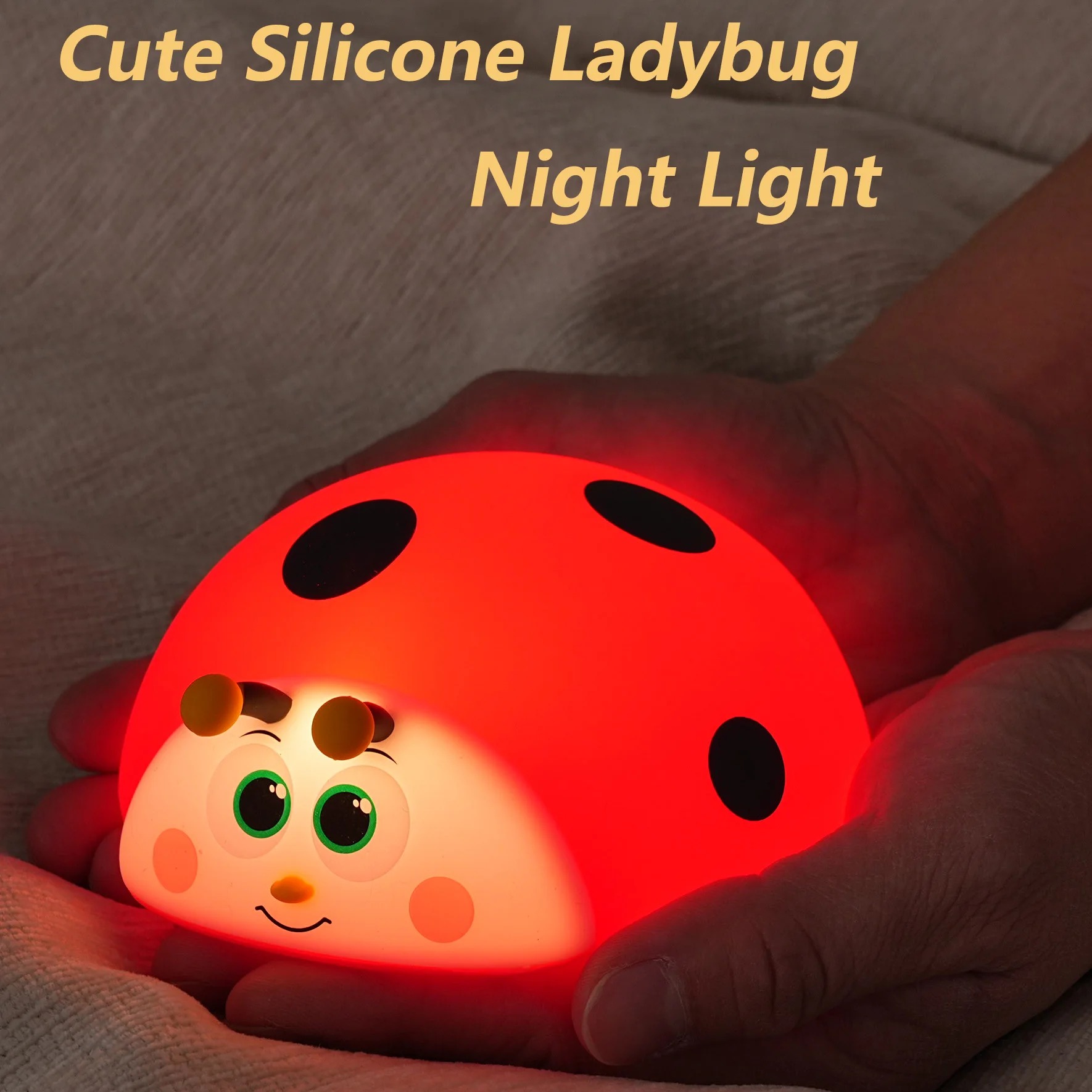 Cute Ladybug Silicone Night Li - Baby Nursery Table Lamp 评论和价格