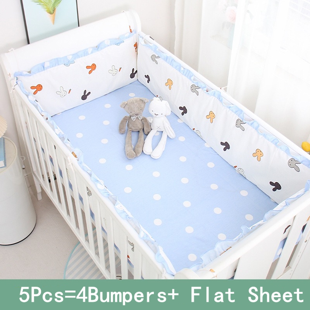 5Pcs Crib Bedding Set Girl Bab - Baby Nursery Decor Girl 评论和价格