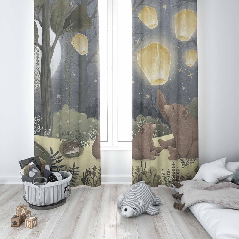Woodland Nursery Curtains Anim - Baby Nursery Office 评论和价格