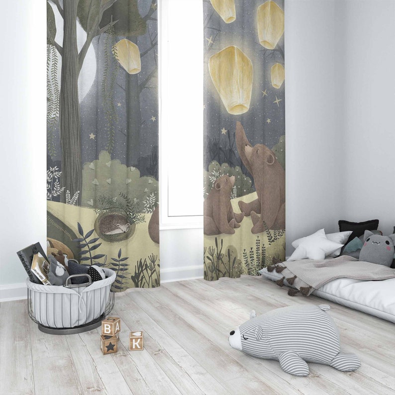 Woodland Nursery Curtains Anim - Baby Nursery Office 评论和价格