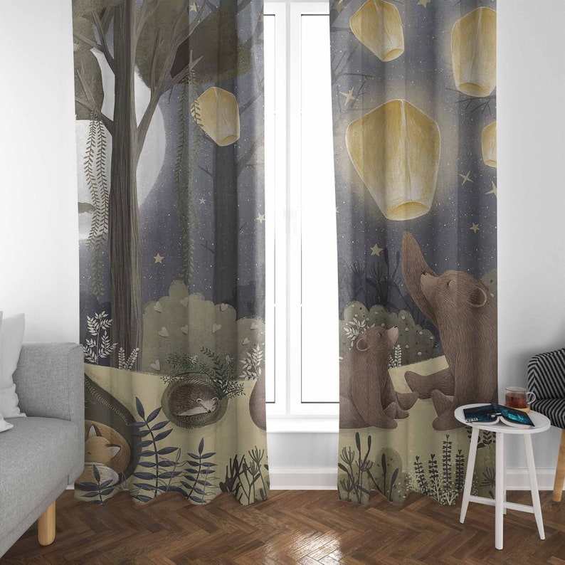 Woodland Nursery Curtains Anim - Baby Nursery Office 评论和价格