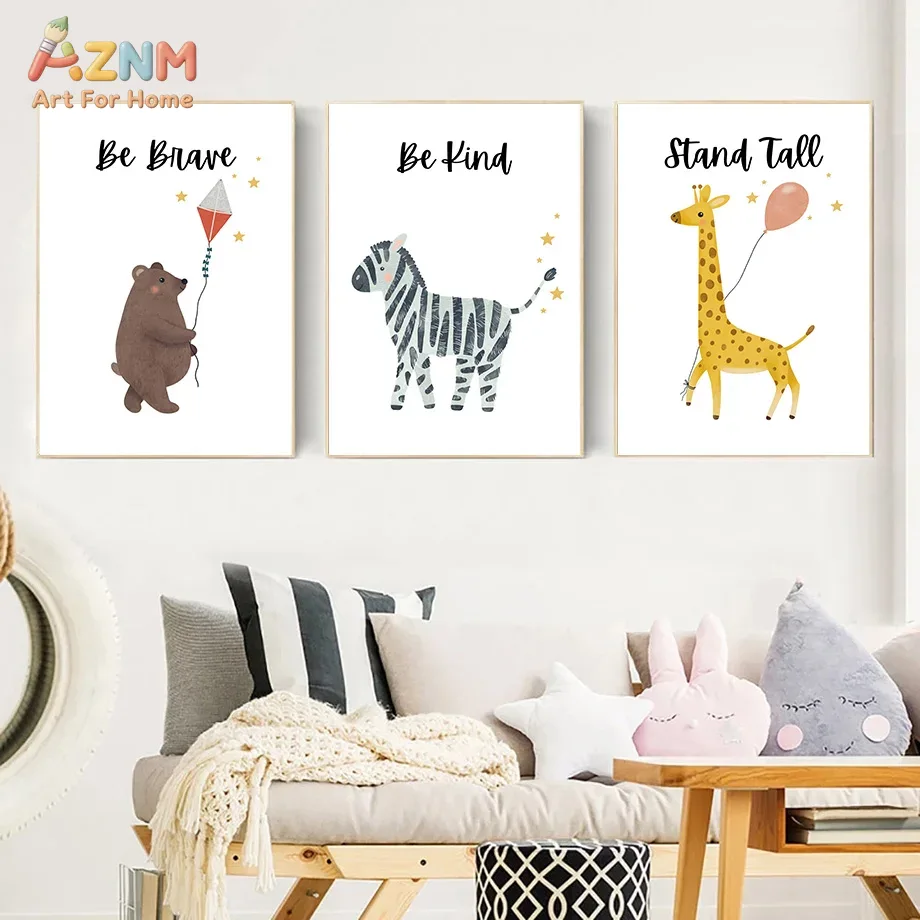 AZNM Be Brave Kind Stand Tall  - Baby Nursery Decor Girl 评论和价格