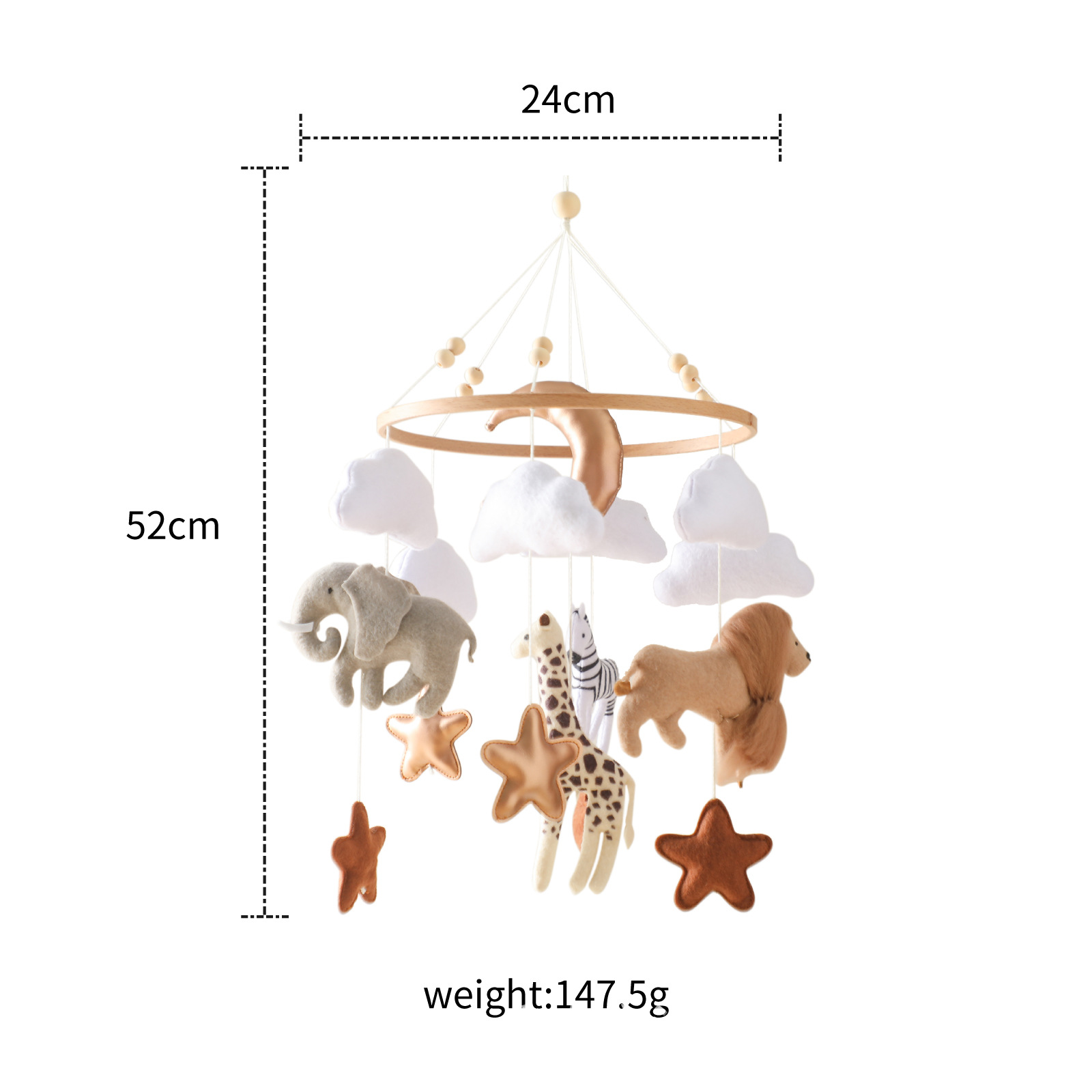 Hot Sale Nordic Handmade Felt  - Baby Nursery Hanging Decor 评论和价格
